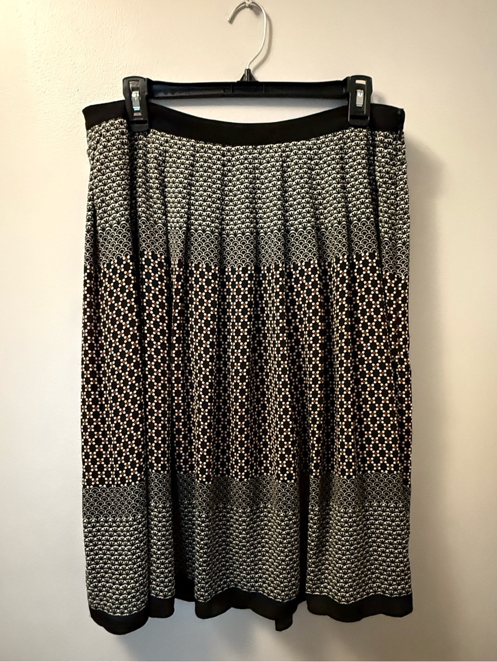 Talbots Pleated Patterned Midi Skirt